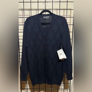 St. John Wool Mix Argyle Pattern Black Sweater